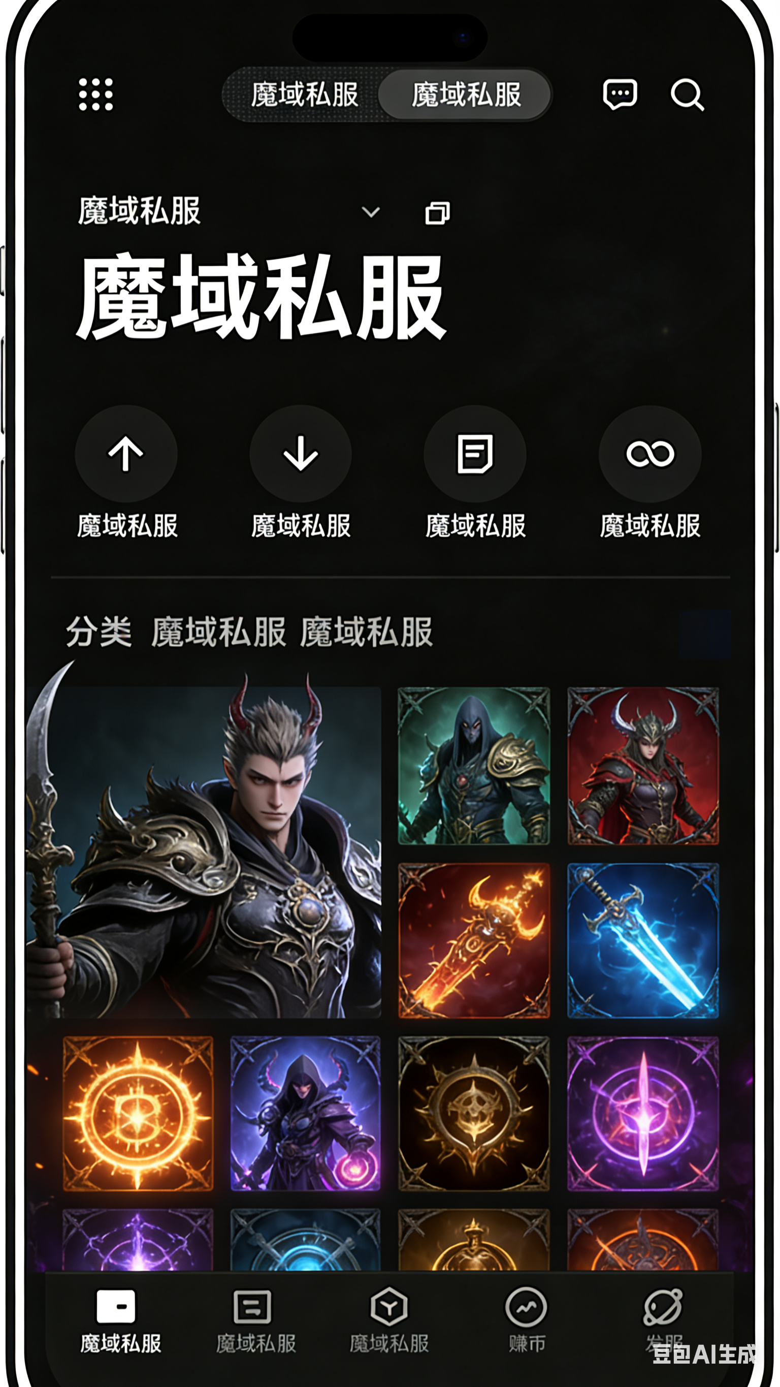 高爆魔域私服时装收藏面板